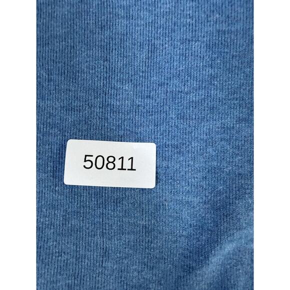 Polo Ralph Lauren Sweater Mens Medium Blue 1/4 Zip Mock Neck Knit Pullover - Picture 10 of 10